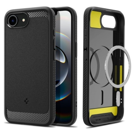 Оригінальний чохол Spigen Rugged Armor MagSafe для iPhone 16e - Black