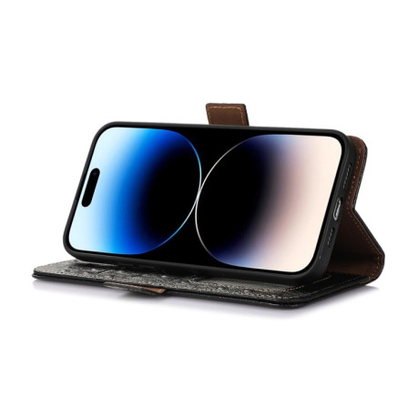 Кожаный чехол-книжка Ostrich Pattern RFID Genuine для Realme 10 4G - черный