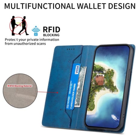 Чохол-книжка Business Solid Color Magnetic RFID Leather Xiaomi Redmi Note 14 4G 164.48mm - синій