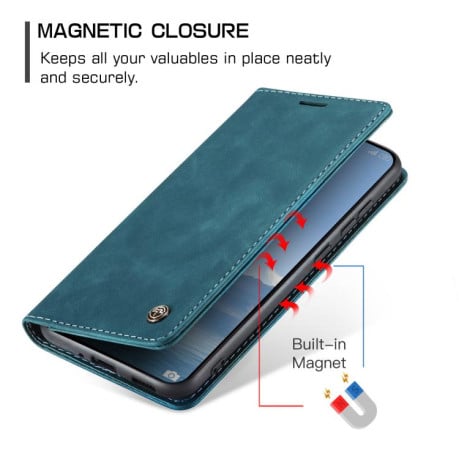 Чехол-книжка CaseMe-013 многофункциональный с кармашком на карт на Xiaomi 15T Pro - синий