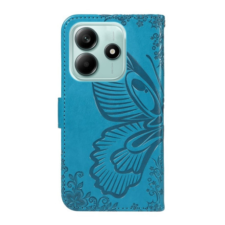 Чохол-книжка Swallowtail Butterfly Embossed Leather для Xiaomi Redmi Note 14 5G/Poco M7 Pro 5G - синій