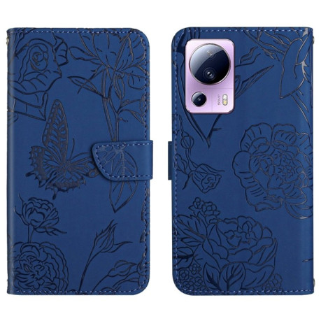 Чехол-книжка Skin Feel Butterfly Embossed для Xiaomi 13 Lite - синий