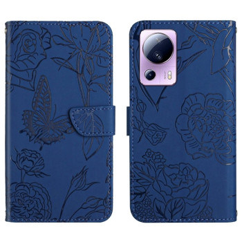 Чохол-книжка Skin Feel Butterfly Embossed для Xiaomi 13 Lite - синій