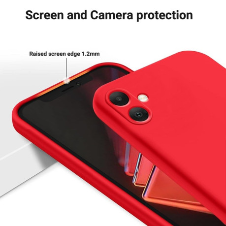 Силиконовый чехол Solid Color Liquid Silicone на Samsung Galaxy A05 - красный