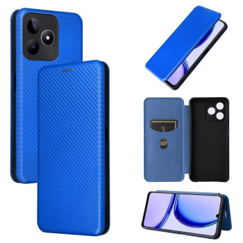 Чехол-книжка Carbon Fiber Texture на For Realme C53/C51 / Narzo N53 - синий