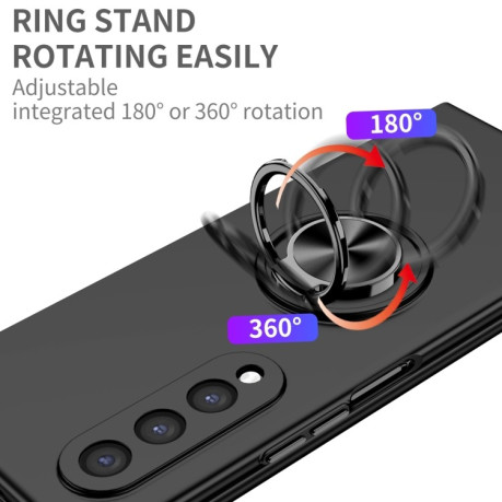 Противоударный чехол Armor Ring Holder для Samsung Galaxy Fold4 - черный