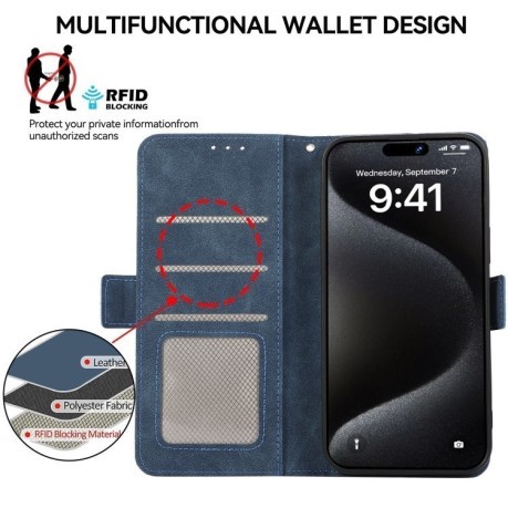 Чехол-книжка ABEEL Color Block Magnetic RFID Leather на Samsung Galaxy A56 5G - синий