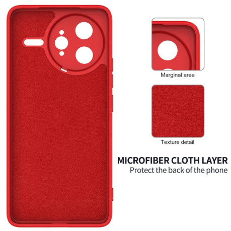 Силиконовый чехол Solid Color Liquid Silicone на Xiaomi Poco F7 Ultra - красный