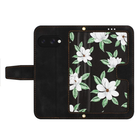 Чохол-книжка Floral Pattern Leather для Google Pixel 9a - чорний