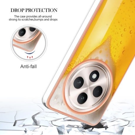 Противоударный чехол Electroplating IMD для OPPO Reno12 F/12 FS 5G - Beer