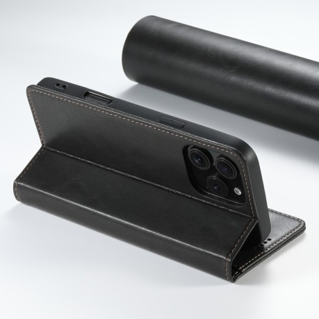 Чохол протиударний Suteni H02 Leather Wallet Stand для iPhone 16 Pro - чорний