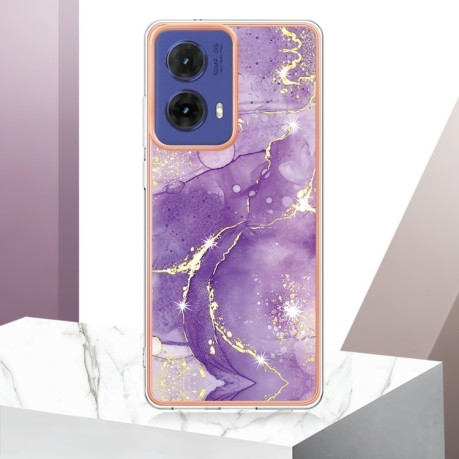 Противоударный чехол Electroplating IMD для Motorola Moto G85 - Purple