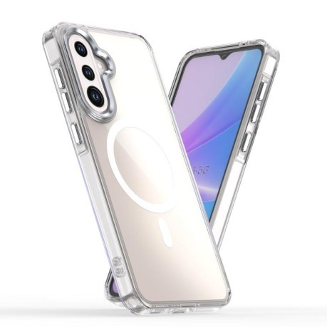 Чехол Plating Gradient Discolor MagSafe для Samsung Galaxy A56 5G - білий