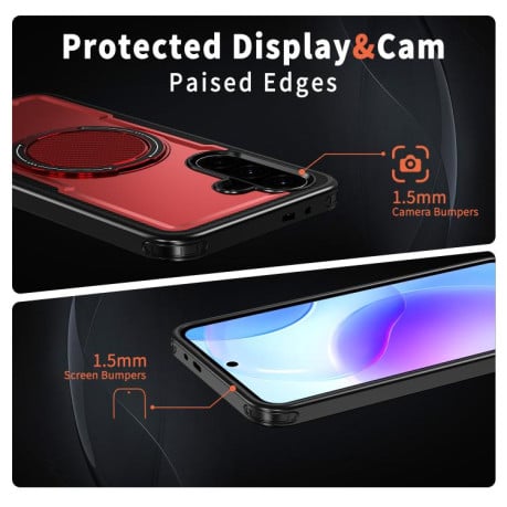 Чехол kalebol с MagSafe и подставкой 360° на Samsung Galaxy A17 5G - красный