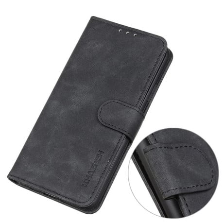 Чохол-книжка KHAZNEH фактура Cowhide на Samsung Galaxy S25 FE 5G - чорний
