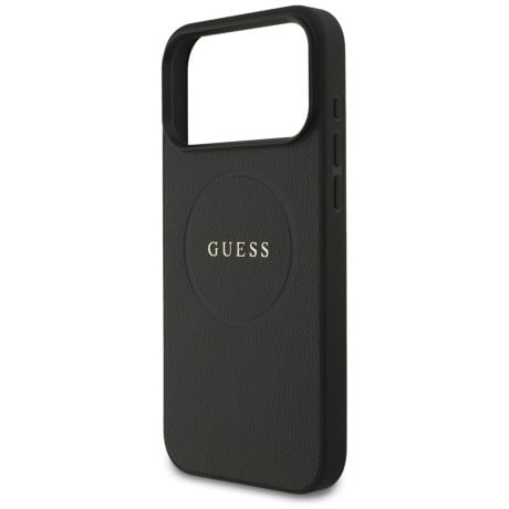 Оригинальный чехол Guess Grained Ring с MagSafe на iPhone 17 Pro Max - black