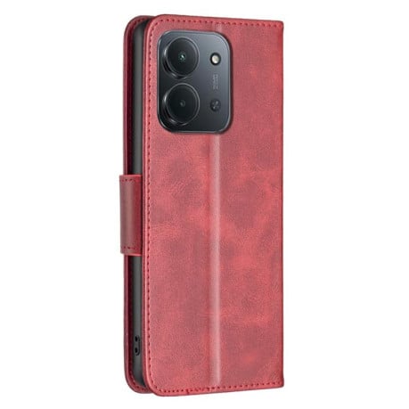 Чехол-книжка Lambskin Texture Pure Color на Xiaomi Redmi 15C 5G/4G EU 173mm/Poco C85 5G - красный