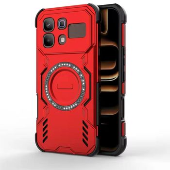 Противоударный чехол Butterfly Armor MagSafe Magnetic Ring Shockproof для Infinix Note 60 Pro - красный