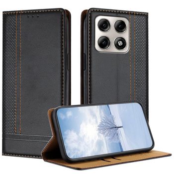 Чохол із веган-шкіри зі прострочкою Escase на Motorola Edge 70 Pro 5G — чорний