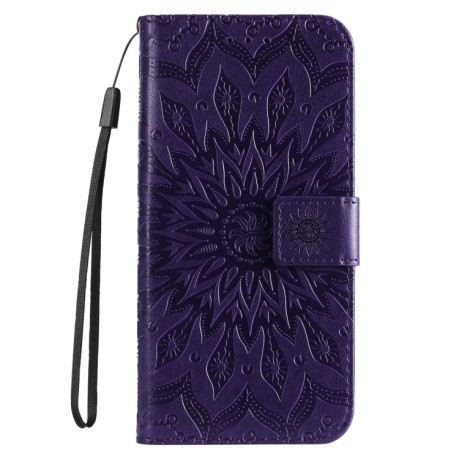 Чехол-книжка Embossed Sunflower для Realme C65 - фиолетовый