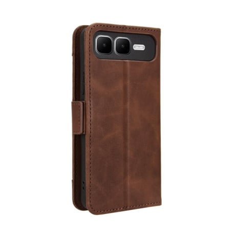 Чохол-книжка Skin Feel з м'якою фактурою Calf на Infinix Smart 10 Plus 4G - коричневий