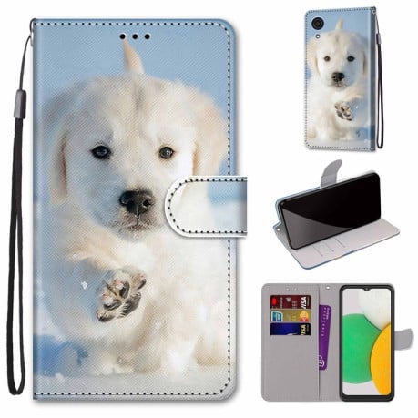 Чохол-книжка Coloured Drawing Cross Samsung Galaxy A03 Core - Snow Puppy