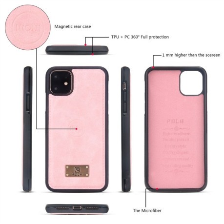 Чехол-кошелек POLA Multi-function для iPhone 11 - розовый