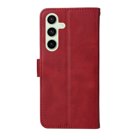 Чохол-книжка Stitching Calf Texture для Samsung Galaxy S24 FE 5G - червоний