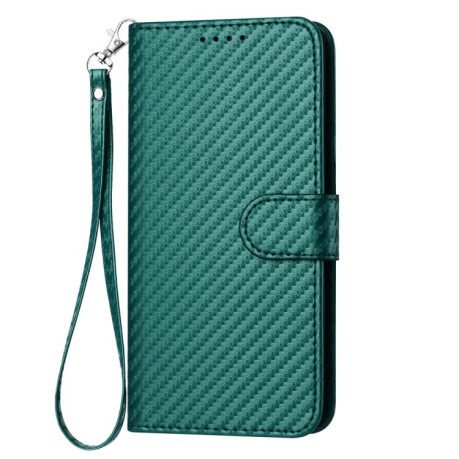 Чехол-книжка Carbon Fiber Texture на Xiaomi Redmi Note 14 5G/Poco M7 Pro 5G - зеленый