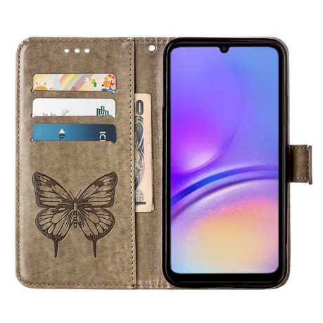 Чехол-книжка Embossed Butterfly для Samsung Galaxy A05 - серый