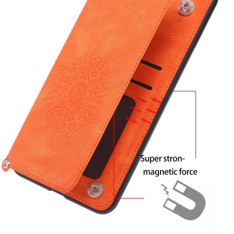 Противоударный чехол Mandala with Card Slot для Xiaomi Poco M3 Pro/Redmi Note 10 5G/10T/11 SE - оранжевый