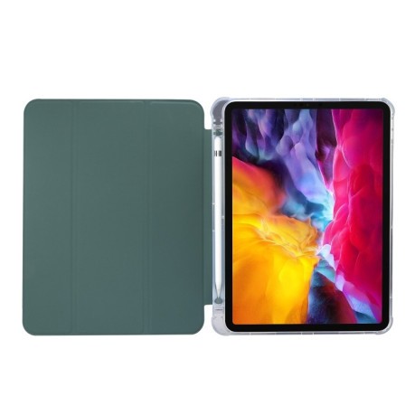Чохол-книжка 3-folding Electric Pressed для iPad Air 4  10.9 (2020)/Pro 11 (2018)/Pro 11 (2020)/Pro 11 (2021) - темно-зелений