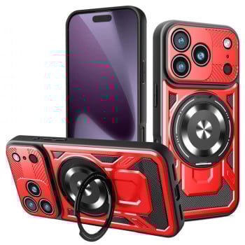 Ударозахисний чохол Armor Rotating Holder MagSafe на iPhone 17 Pro - червоний