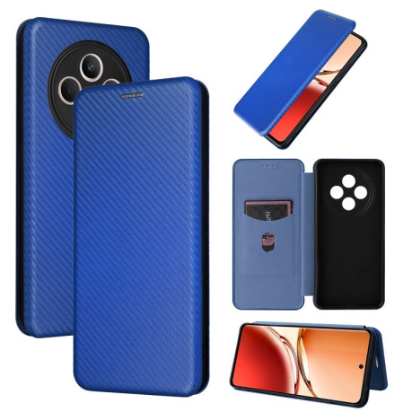 Чохол-книжка Carbon Fiber Texture на OPPO Reno12 F/12 FS 5G/4G - синій