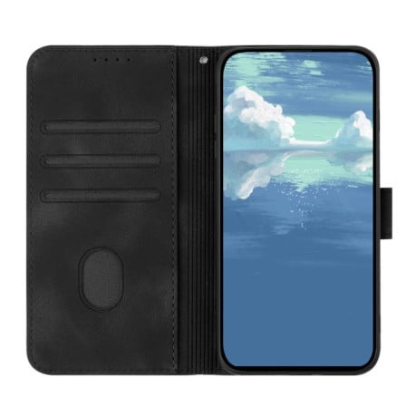 Чехол-книжка Line Pattern Skin Feel Leather для Xiaomi Poco F7 - черный