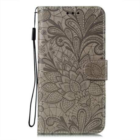 Чехол-книжка Lace Flower для Xiaomi Redmi Note 11 4G Global / Note 11S - серый