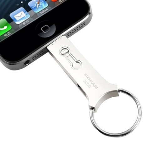 32GB Скоростная USB флешка Lightning Водонепроницаемая с поддержкой отпечатка пальца POFAN F03 для iPhone, iPad