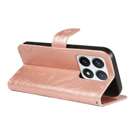 Чохол-книжка Swallowtail Butterfly Embossed Leather для Xiaomi 14T Pro - рожеве золото