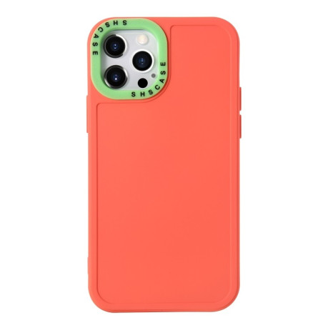 Противоударный чехол Color Contrast Lens для iPhone 14 Plus - оранжевый