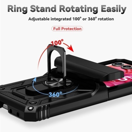 Противоударный чехол Sliding Camshield для Motorola razr 50 - черный