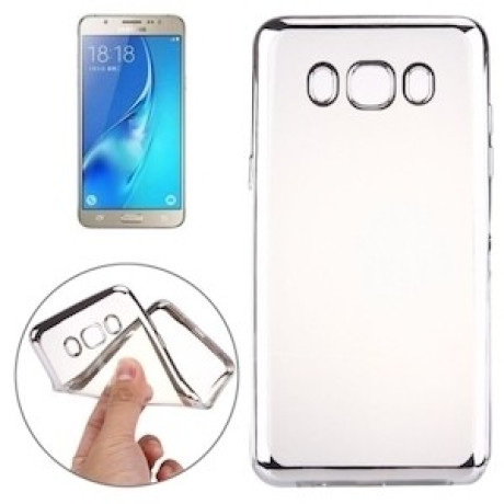 Прозрачный TPU Чехол Electroplating Silver для Samsung Galaxy J5 (2016) / J510