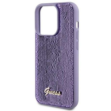 Оригінальний чохол Guess Sequin Script Metal для iPhone 15 Pro Max - purple