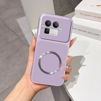 Магнитный чехол Escase Lambskin Series с мягким покрытием на Realme GT 8 Pro Global — фиолетовый