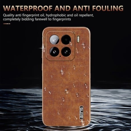 Чехол AZNS Electroplated Frame Crocodile Texture на Xiaomi 15 - черный