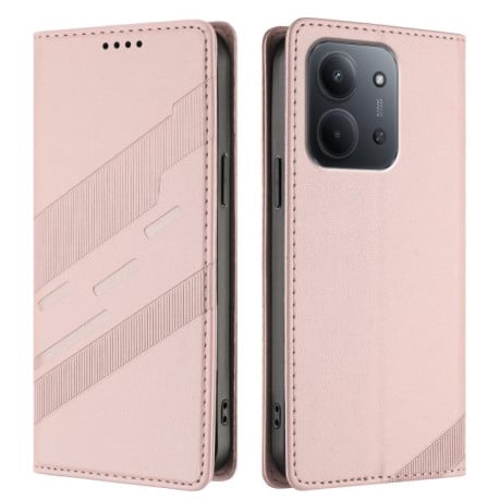 Чехол-книжка Embossed Multi-functional Wallet Retro Leather на Xiaomi Redmi 15C 5G / 4G EU 173mm - розовый