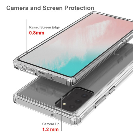 Акриловый противоударный чехол HMC на Samsung Galaxy Note 20 - розовый