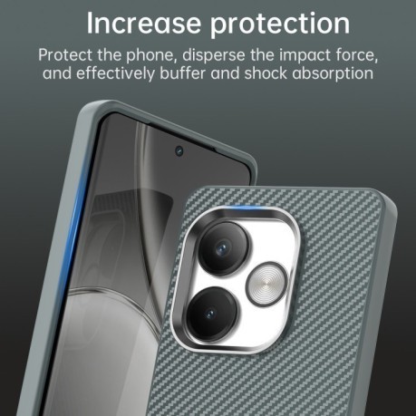 Ударозащитный чехол HMC Carbon Fiber Series IMD на Realme GT 6T - серый