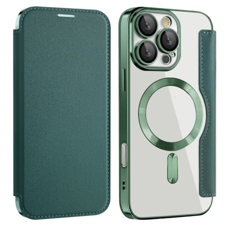 Чехол-книжка Shield MagSafe RFID Anti-theft Leather для iPhone 16 Pro Max - зеленый