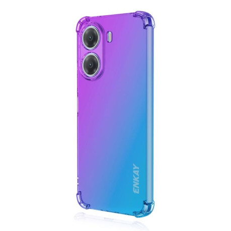 Противоударный чехол ENKAY Clear для Xiaomi Poco X7 Pro - фиолетово-синий