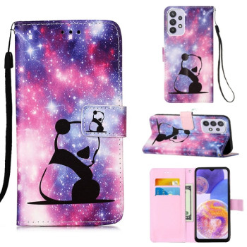 Чехол-книжка Pattern Plain Weave для Samsung Galaxy A23 4G&amp;5G / F23 - Panda Baby